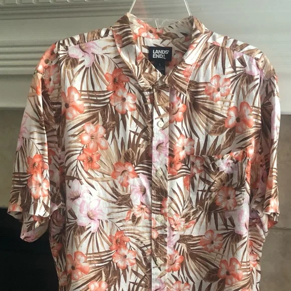 Lands' End Shirts Lands End Mens Shirt Button Down Floral